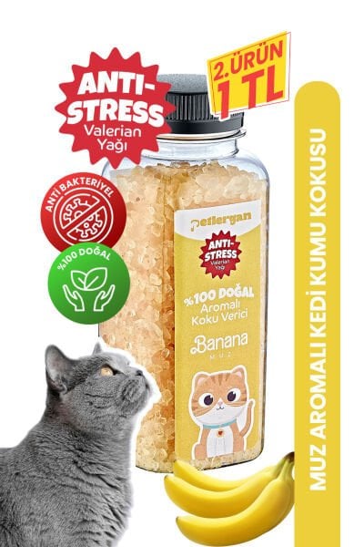 Kedi Kumu Koku Giderici %100 Doğal Aromalı Muz-Valerian Yağı Esanslı Anti Stress 300GR