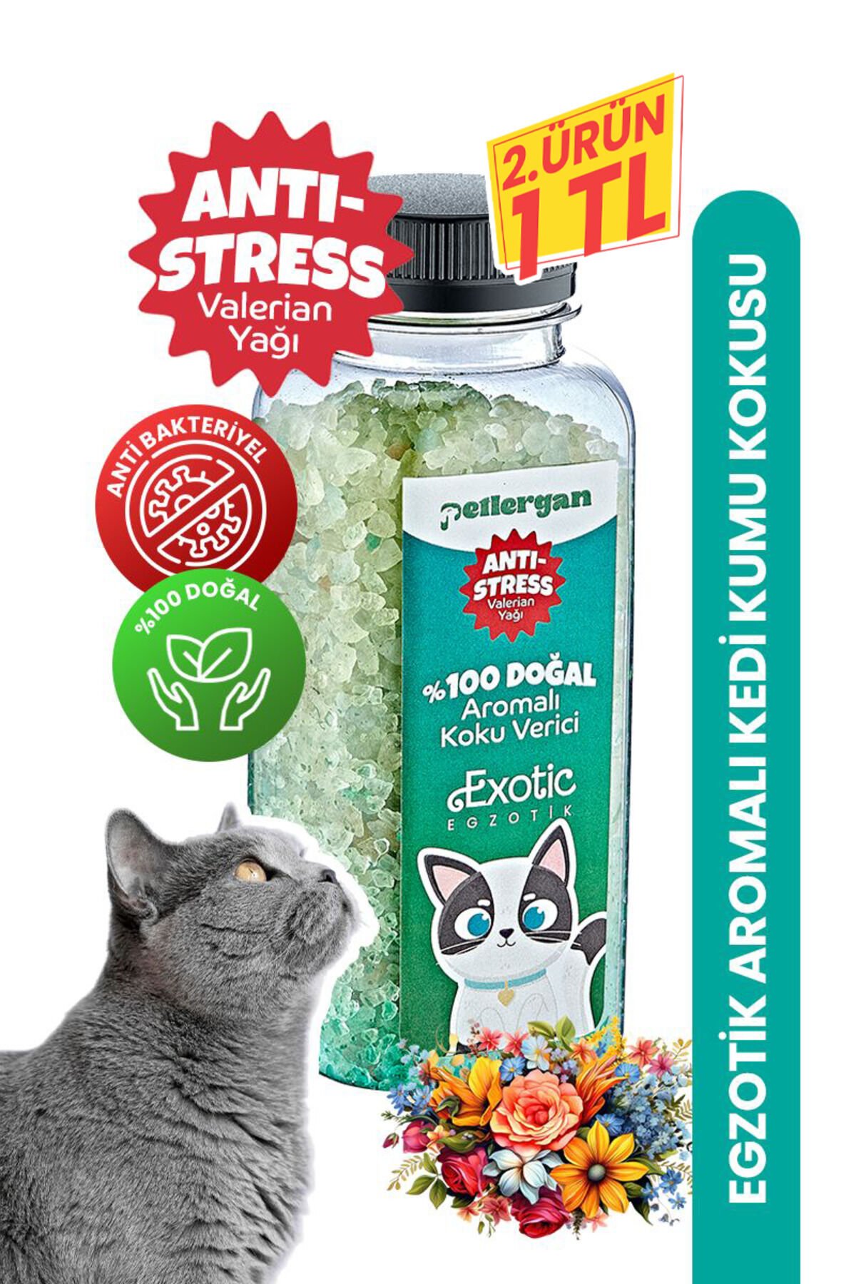 Kedi Kumu Koku Giderici %100 Doğal Aromalı Egzotik-Valerian Yağı Esanslı Anti Stress 300GR