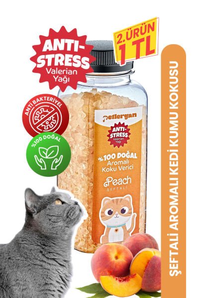 Kedi Kumu Koku Giderici %100 Doğal Aromalı Şeftali-Valerian Yağı Esanslı Anti Stress 300GR