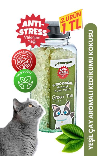 Kedi Kumu Koku Giderici %100 Doğal Aromalı Yeşil Çay-Valerian Yağı Esanslı Anti Stress 300GR