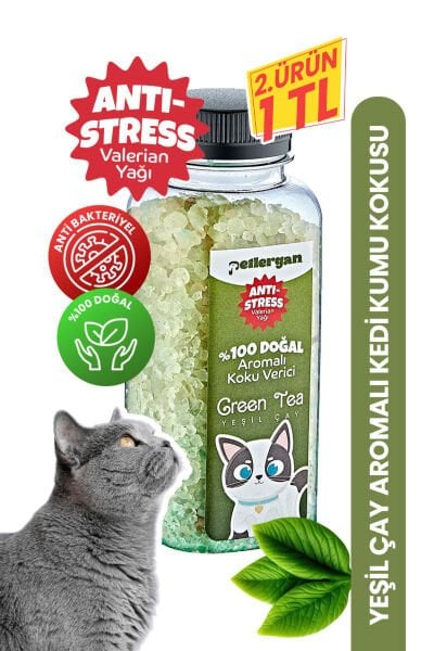 Kedi Kumu Koku Giderici %100 Doğal Aromalı Yeşil Çay-Valerian Yağı Esanslı Anti Stress 300GR