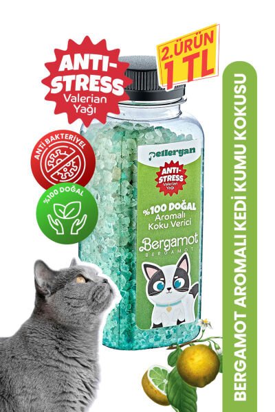 Kedi Kumu Koku Giderici %100 Doğal Aromalı Bergamot-Valerian Yağı Esanslı Anti Stress 300GR