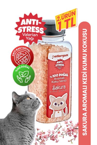 Kedi Kumu Koku Giderici %100 Doğal Aromalı Kiraz Çiçeği-Valerian Yağı Esanslı Anti Stress 300GR