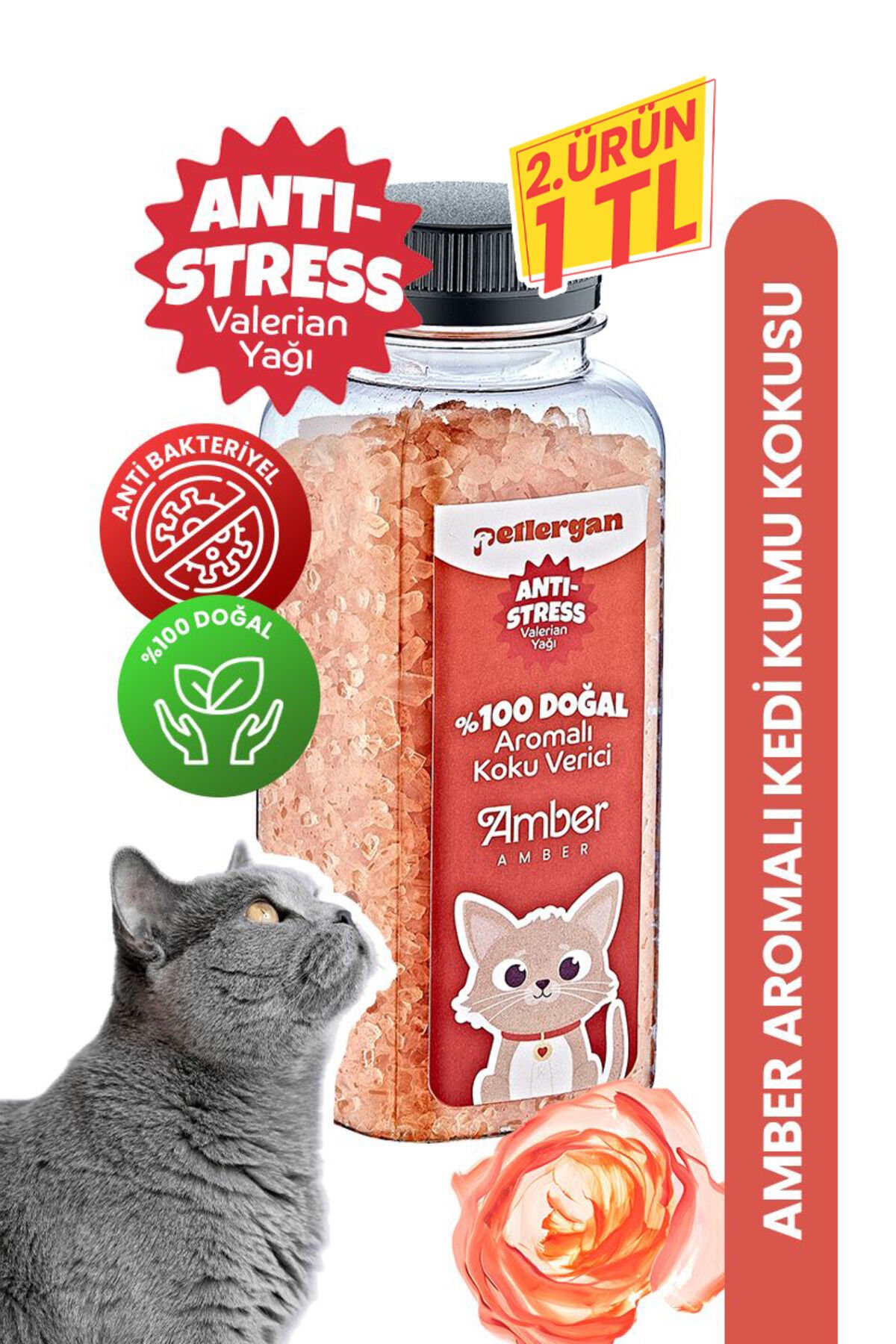 Kedi Kumu Koku Giderici %100 Doğal Aromalı Amber-Valerian Yağı Esanslı Anti Stress 300GR