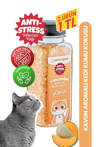 Kedi Kumu Koku Giderici %100 Doğal Aromalı Kavun-Valerian Yağı Esanslı Anti Stress 300GR