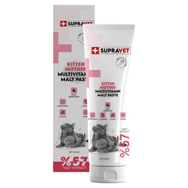 Hamile ve Yavru Kediler Için Kalsiyum ve Taurinli Multi Vitamin Kedi Macunu 100 Gr. (%57 Extra Malt)