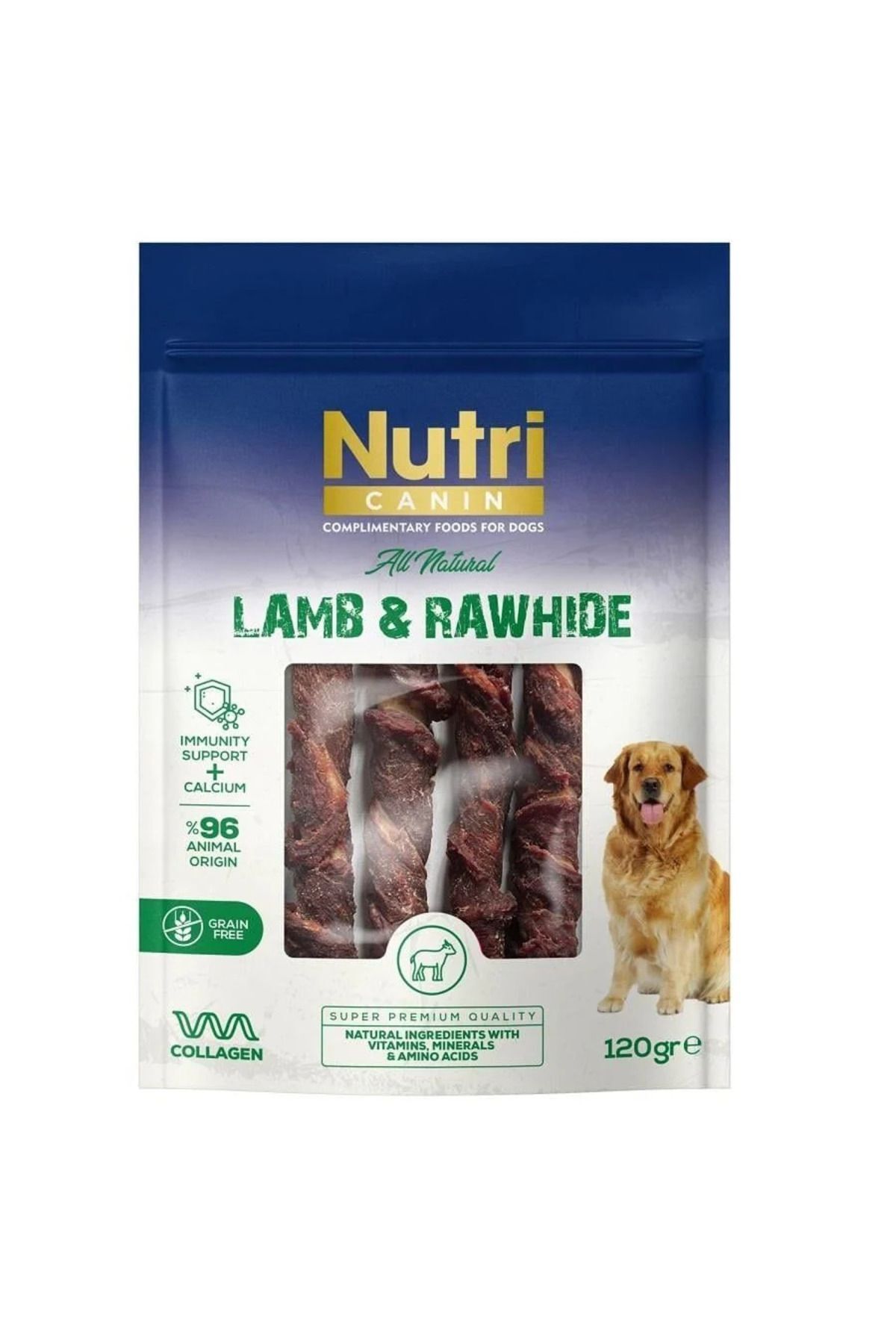 Kuzu Etli Sarılı Tahılsız Büyük Boy Kemik Köpek Ödülü 120 gr