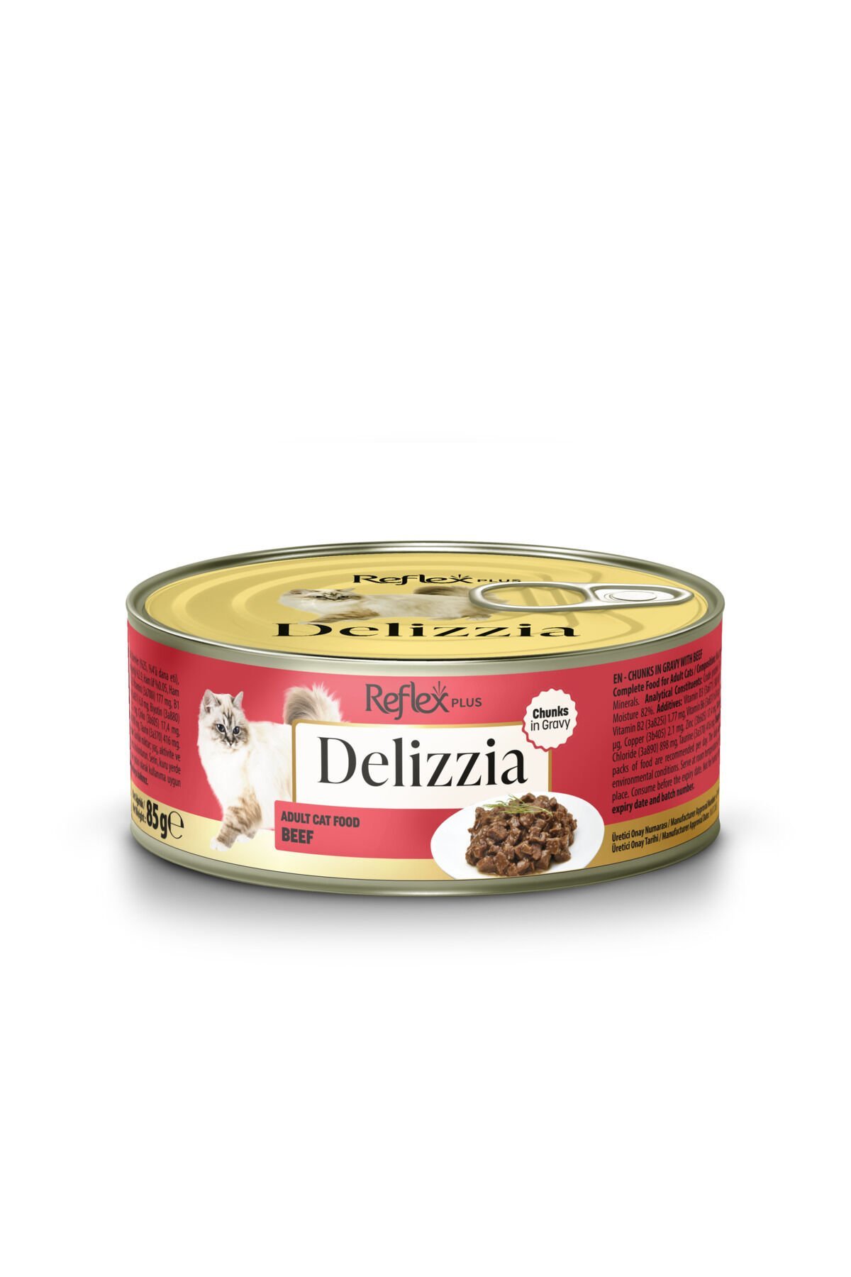 Plus Delizzia / Sos İçinde Parça Etli Dana Etli Yetişkin Kedi Maması 85g