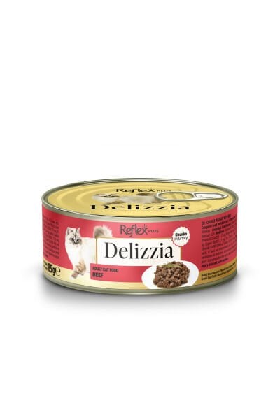 Plus Delizzia / Sos İçinde Parça Etli Dana Etli Yetişkin Kedi Maması 85g