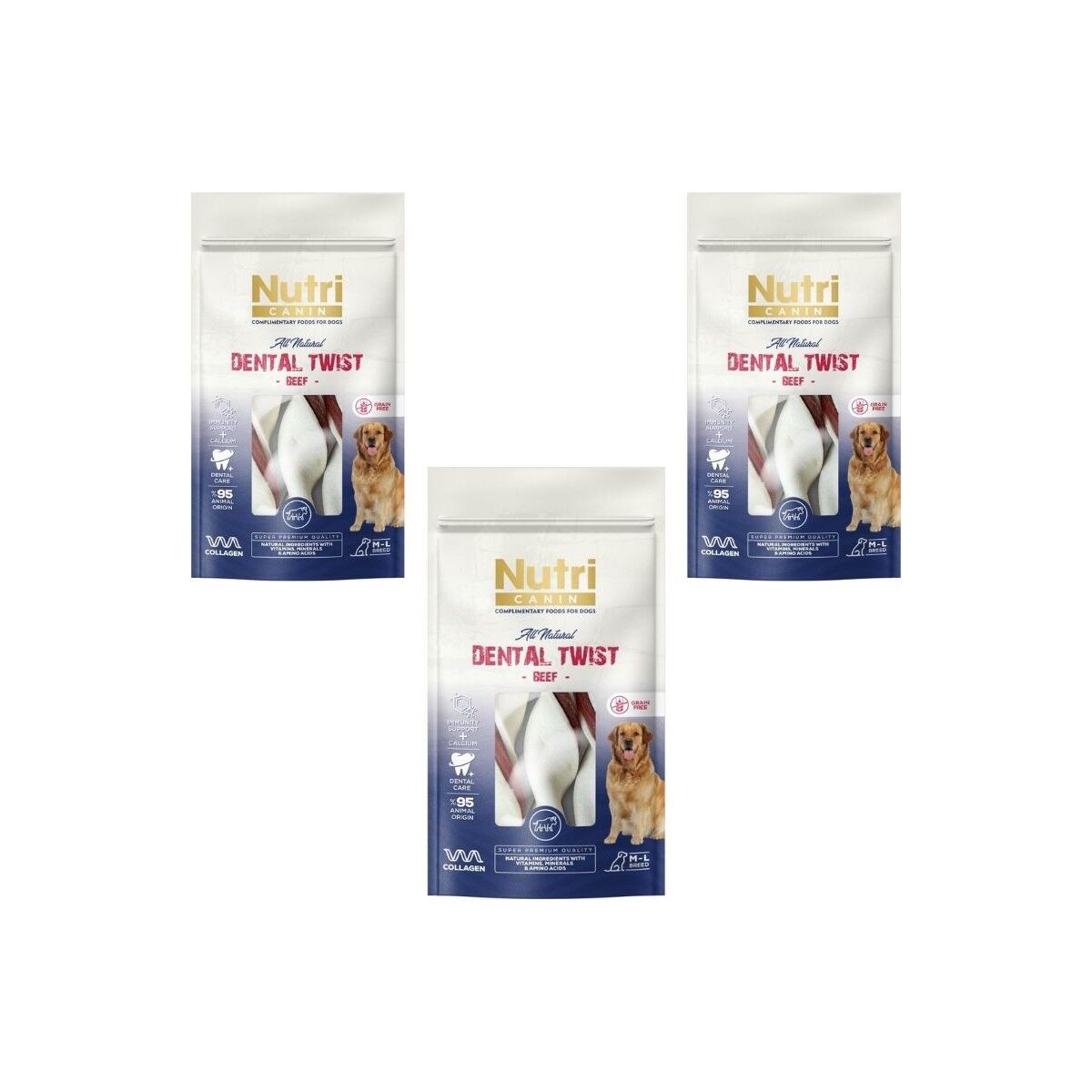 Dental Twist Biftekli Diş Sağlığı Köpek Ödülü 120 gr x 3 Adet