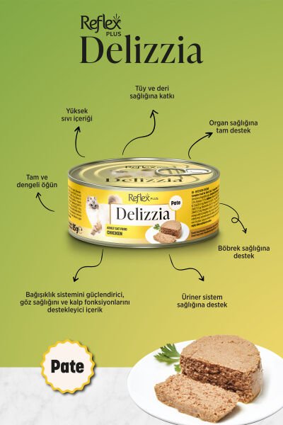 Plus Delizzia / Kıyılmış Tavuklu Yetişkin Kedi Maması 85g