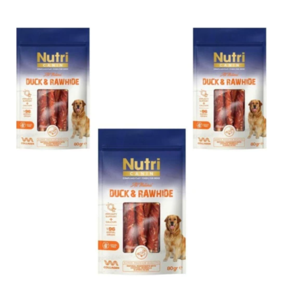 Rawhide Ördek Eti Sarılı Kemik Köpek Ödülü 80 Gr x 3 Adet