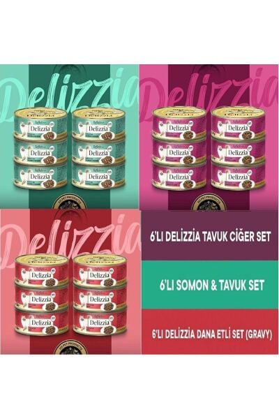 Plus Delizzia Yetişkin Kedi Maması 18 li Karışık Set