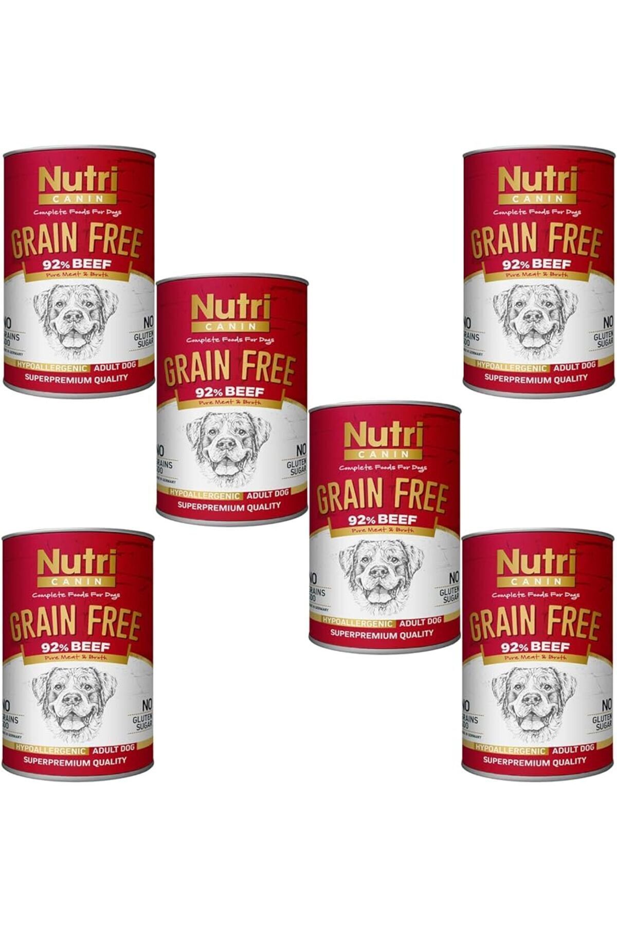 Nutri Canin Tahılsız Biftekli Patatesli Köpek Konservesi 400 gr X 6 Adet