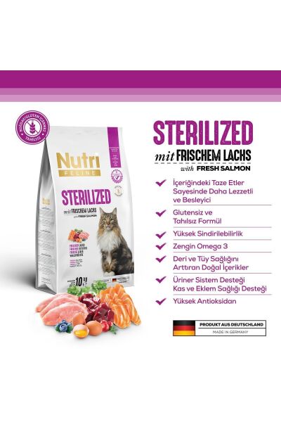 Sterilized Taze Somonlu Yetişkin Kısır Kedi Maması 10 kg