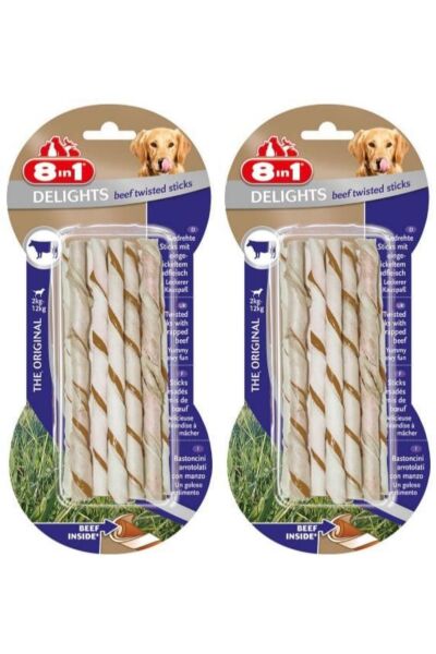 Delights Biftekli Ağız Sağlığı için Burgu Kemik (10'lu) 55gr - 2 Adet