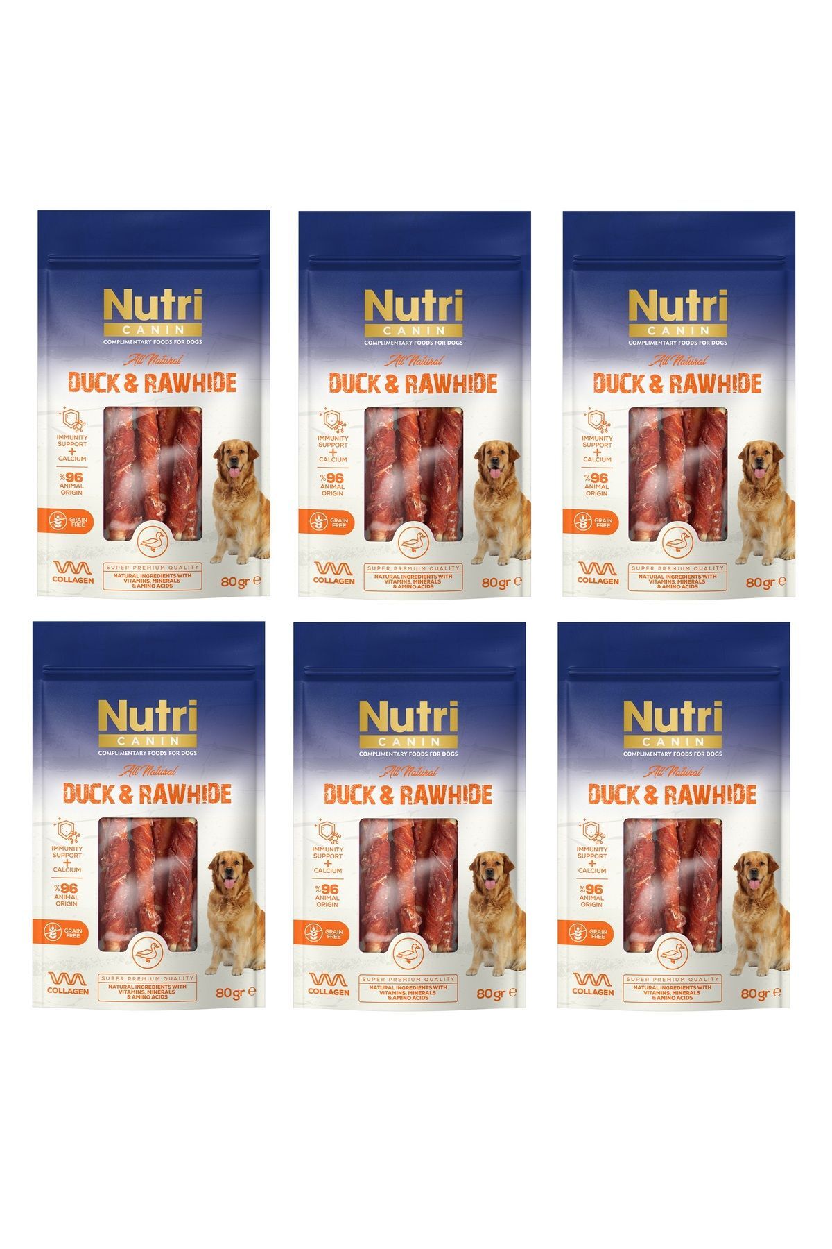Rawhide Kemik Ördekli Köpek Ödülü 80 Gr. X 6 Adet