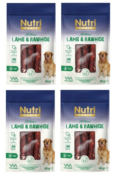 Rawhide Kemik Kuzu Etli Köpek Ödülü 80 Gr. X 4 Adet