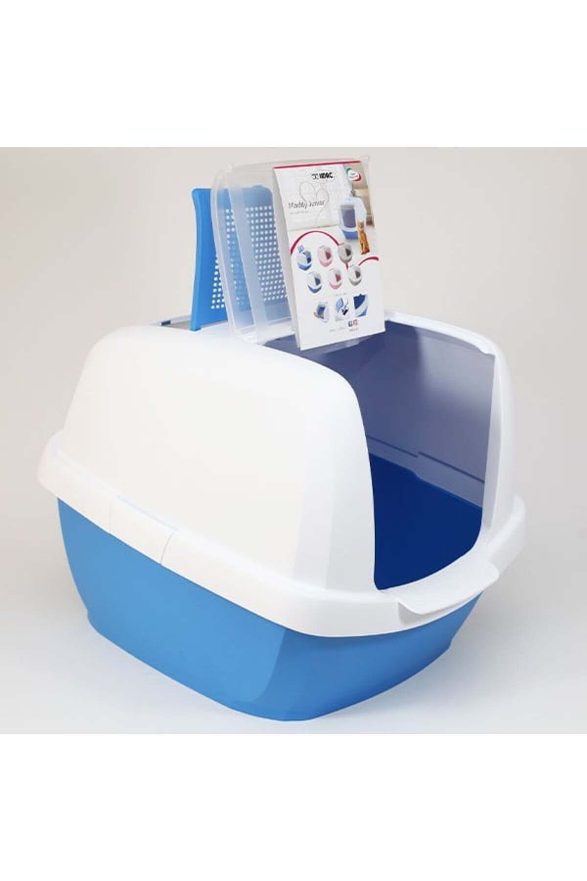 İmac Maddy Junior Üstü Açılır Kapalı Kedi Tuvaleti Mavi 57x43x41 Cm