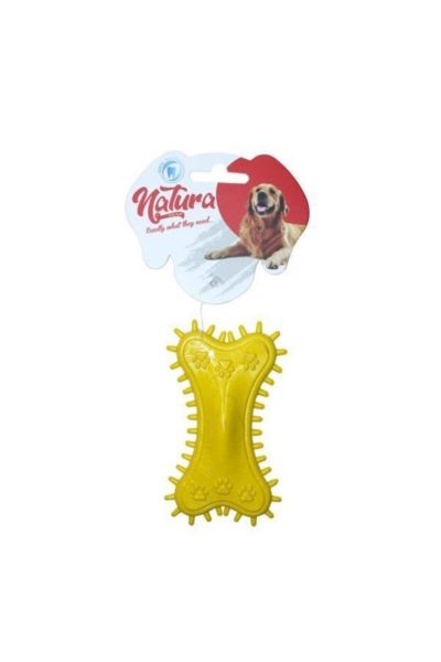 Plastik Pati Desen Dikenli Kemik Köpek Oyuncak 11cm